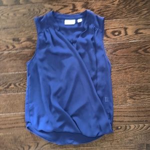 Blue Chiffon Sleeveless Blouse Size XS